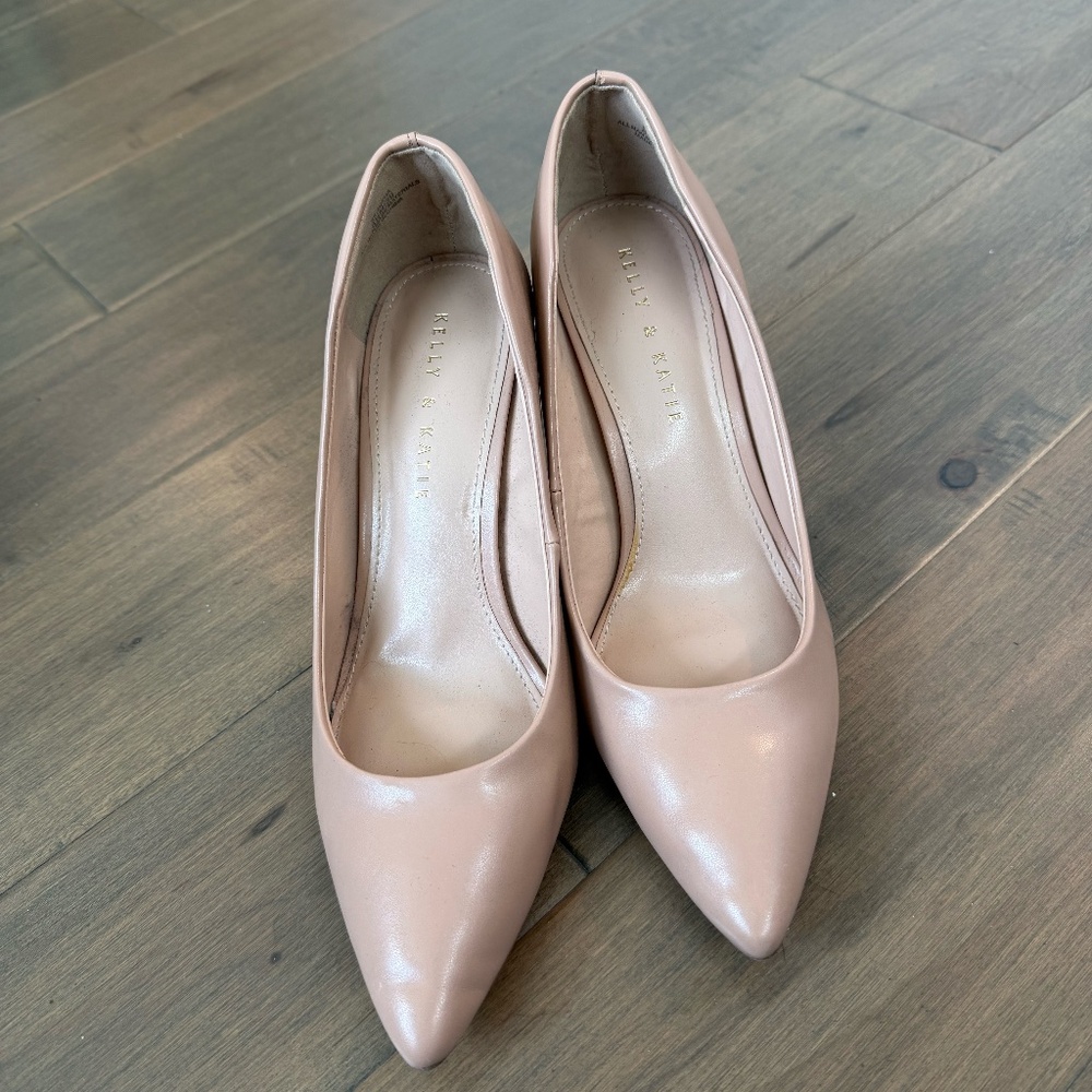 Kelly & Katie Nude Pink Pointed-Toe Heels